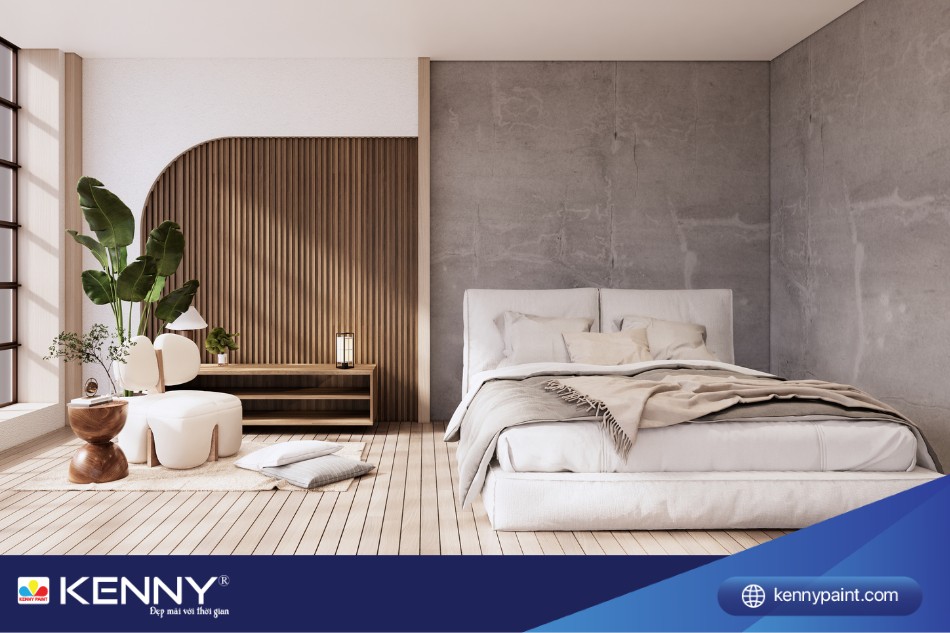 Phòng ngủ phong cách Wabi Sabi tạo sự tối giản, giúp dễ ngủ