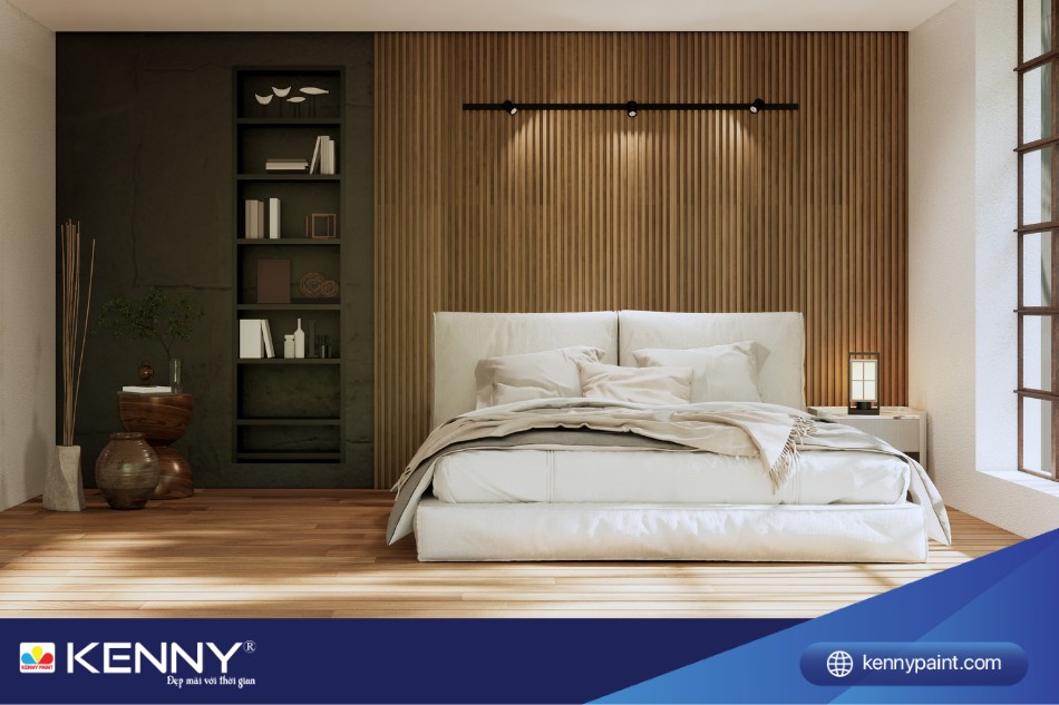 phòng ngủ phong cách Wabi Sabi