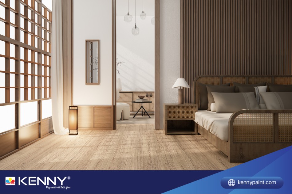 phòng ngủ phong cách Wabi Sabi