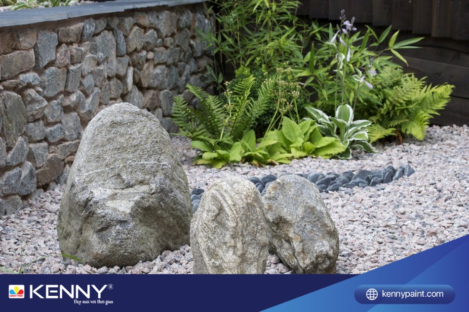 Sỏi, đá là yếu tố không thể thiếu trong sân vườn Nhật Bản