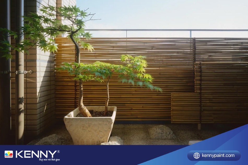 Khu vườn Nhật Bản mini ngoài ban công