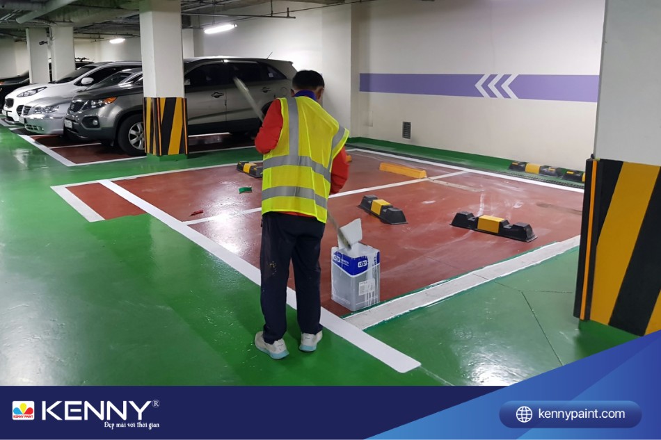 Hướng dẫn thi công sơn kẻ vạch tầng hầm