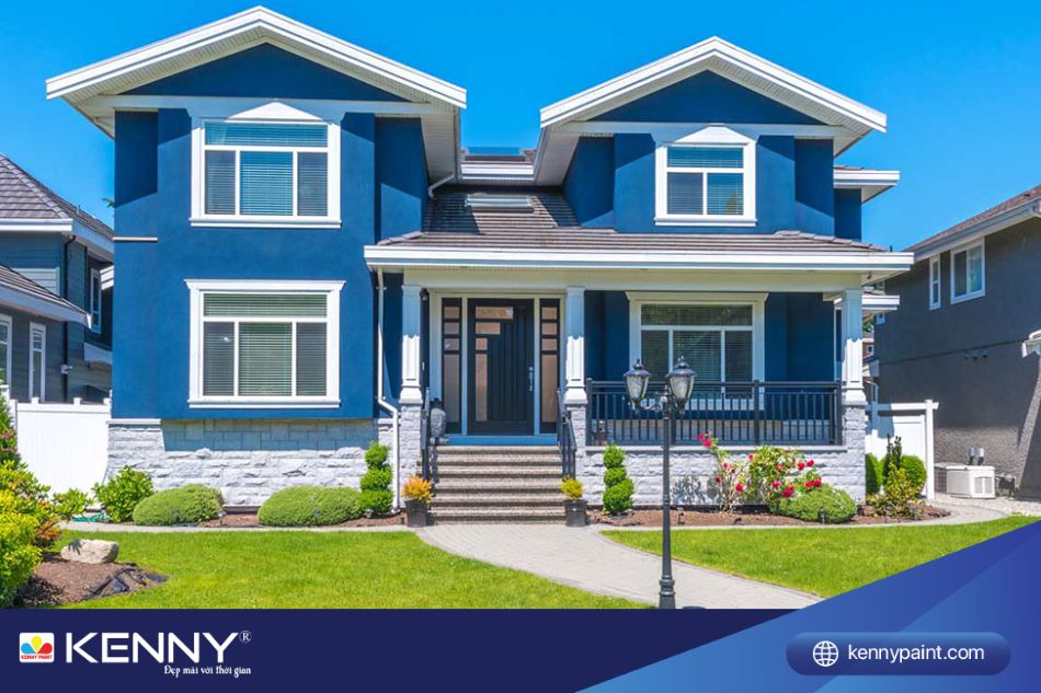 sơn nhà màu xanh lam