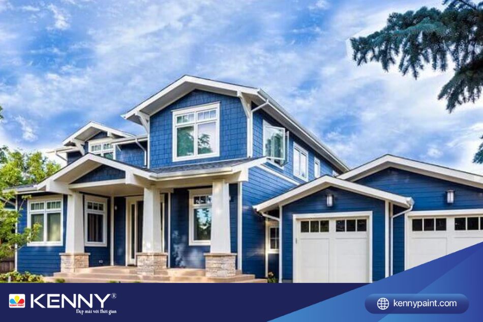 sơn nhà màu xanh lam