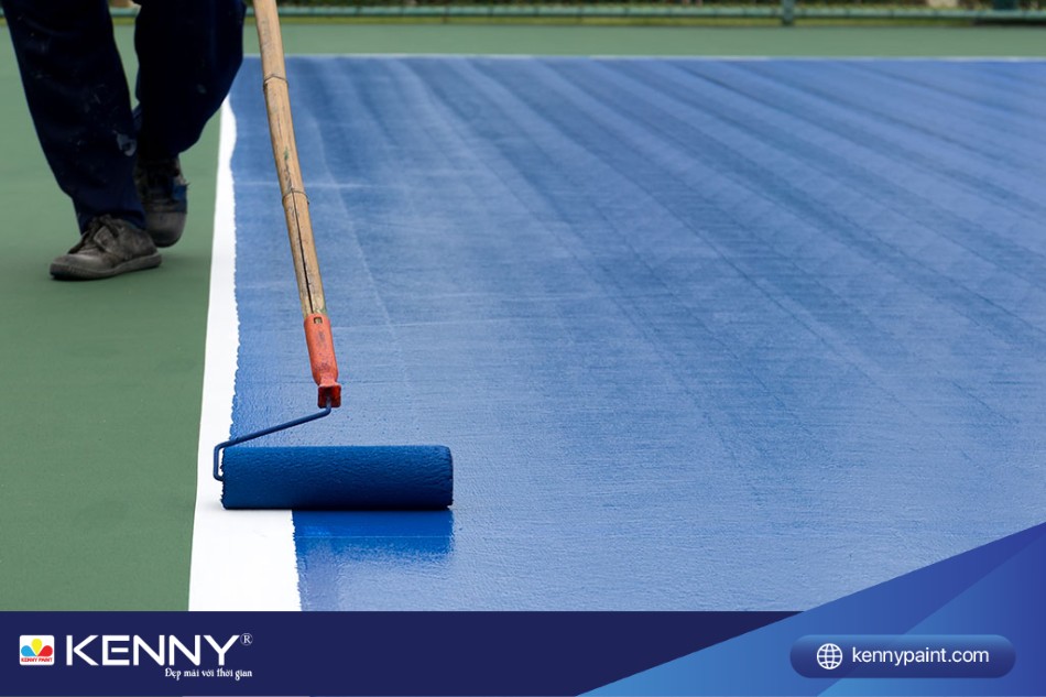 Quy trình thi công sơn sân tennis chuẩn đòi hỏi sự tỉ mỉ và kỹ thuật cao ở từng bước 