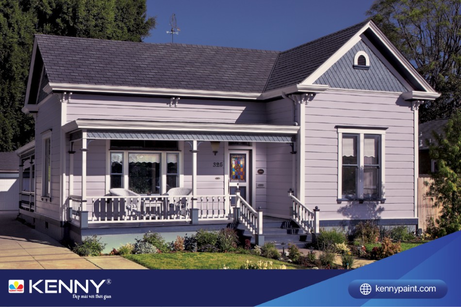 Sơn ngoài trời màu tím sáng tạo, nổi bật