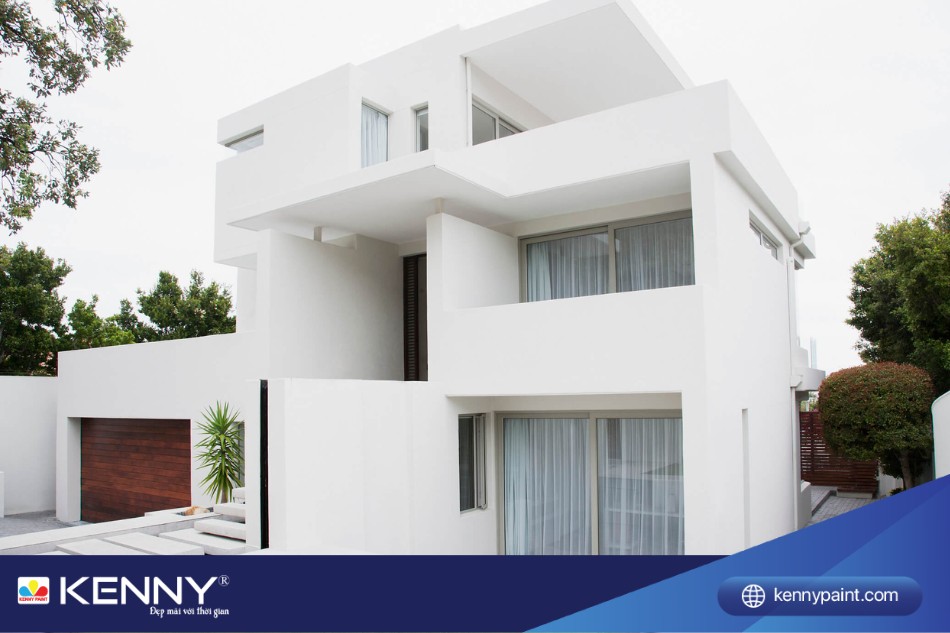 Sơn ngoài trời màu trắng được nhiều gia chủ lựa chọn