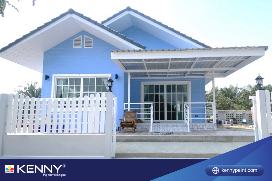 Sơn ngoài trời màu xanh dương mang lại cảm giác mát mẻ