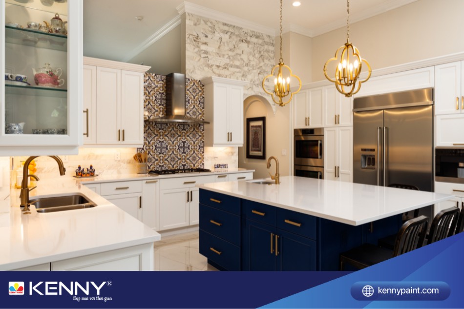 sơn nhà màu trắng ánh vàng