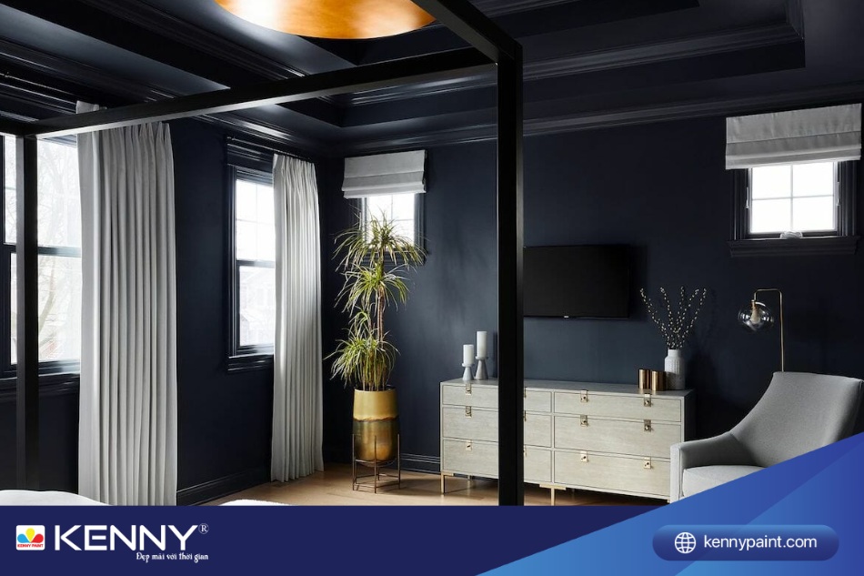 Sơn trần nhà màu đen không phù hợp với gia chủ quan tâm đến yếu tố phong thủy