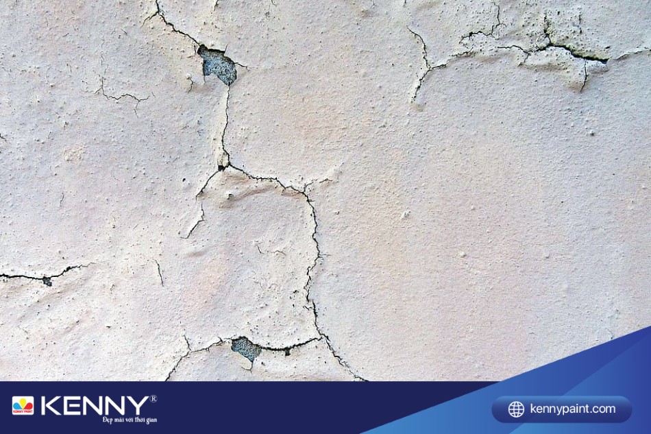 Màng sơn bị nứt có thể do cách thi công hoặc chất lượng sơn