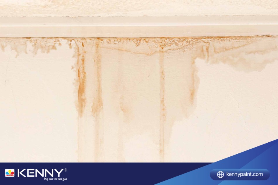 Sự cố sơn tường bị ố vàng