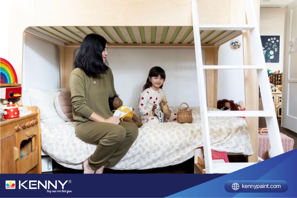 Thiết kế phòng ngủ chung cho bố mẹ và con giúp tiết kiệm không gian và gắn kết mọi người