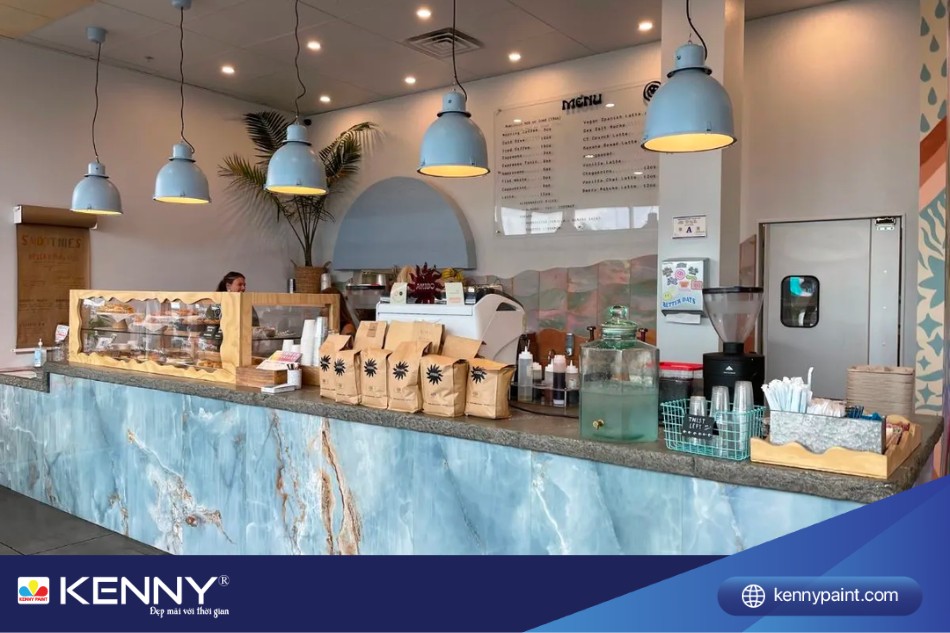 Mẫu thiết kế quán trà sữa nhỏ giá rẻ theo phong cách hiện đại