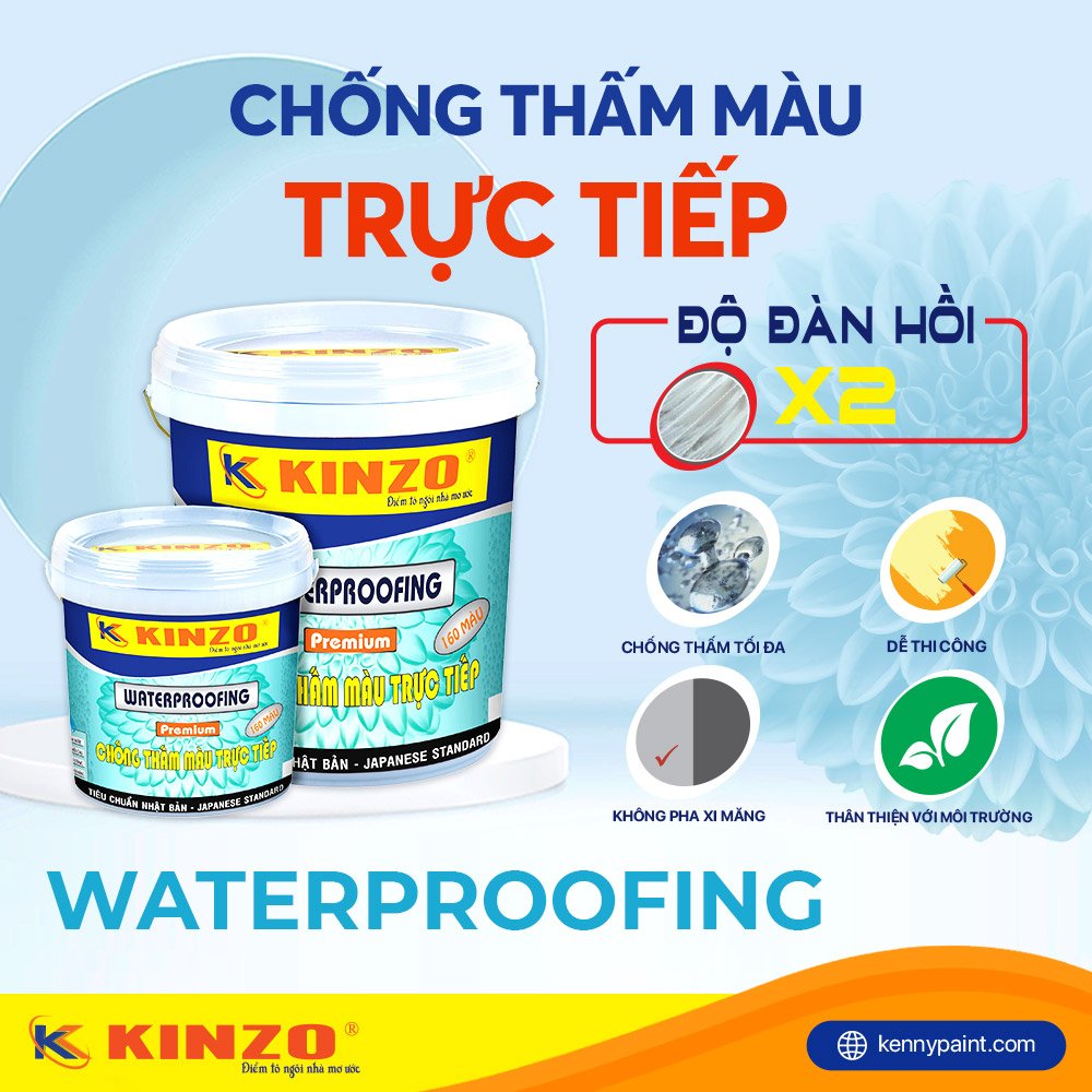 Sơn chống thấm KINZO WATERPROOFING dễ thi công phù hợp với nhiều công trình