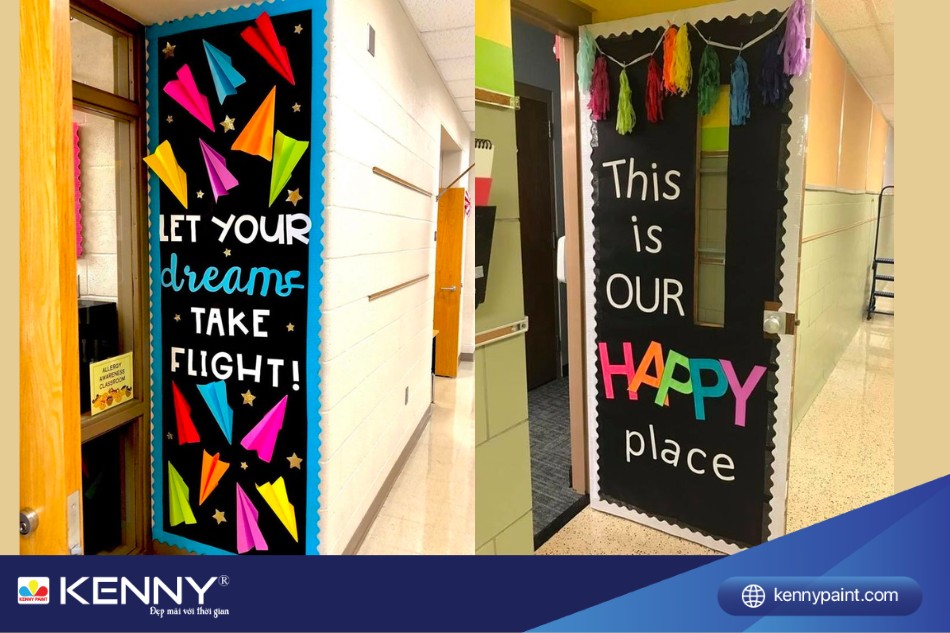 Trang trí cửa lớp bằng các thông điệp ý nghĩa