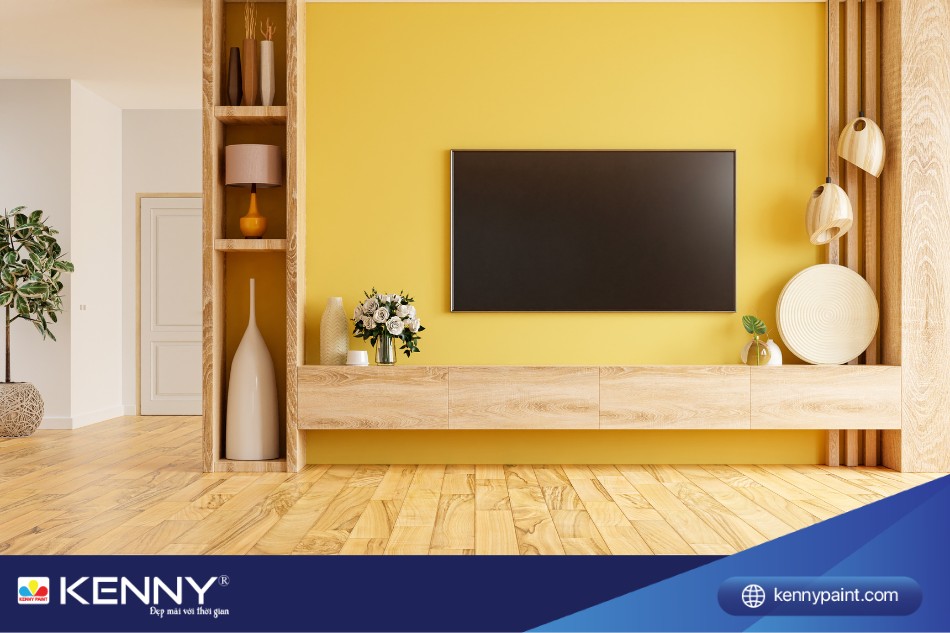 Thêm màu sắc cho ô âm tường giúp tổng thể nổi bật