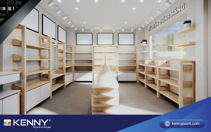 Sơn KENNY - Điểm tô ngôi nhà mơ ước trang trí shop mỹ phẩm nhỏ 1