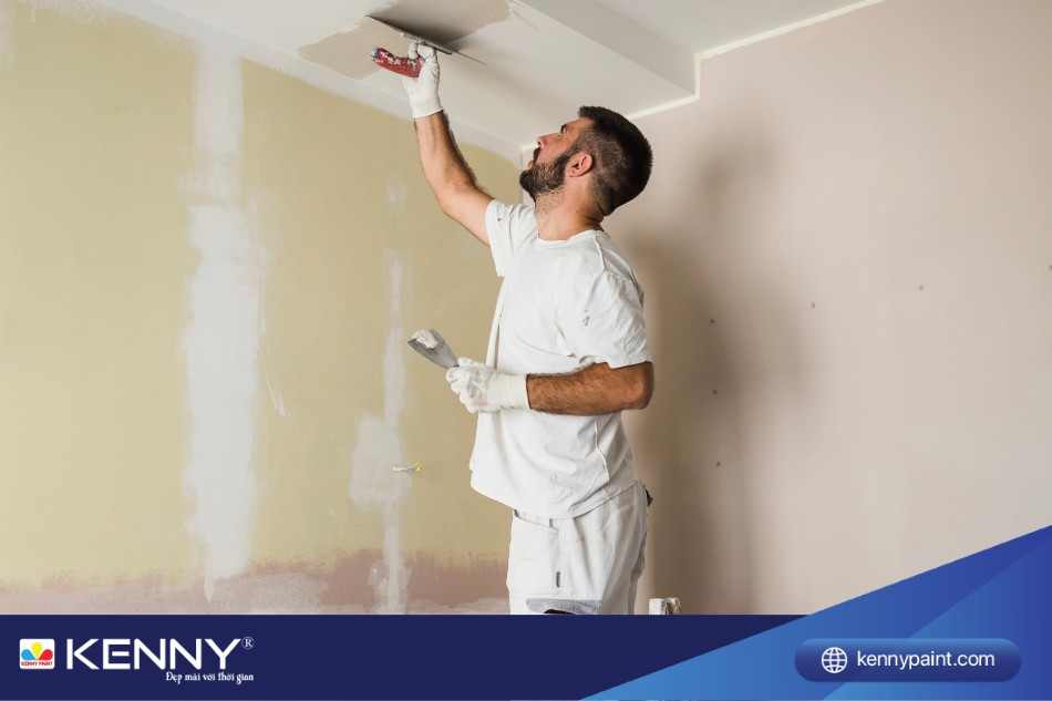 Lựa chọn màu sơn trần nhà cũng tạo nên sự thú vị cho quán cà phê