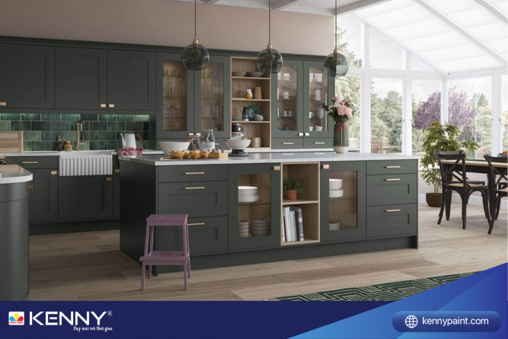 Sơn KENNY - Điểm tô ngôi nhà mơ ước tu-bep-mau-xanh-10