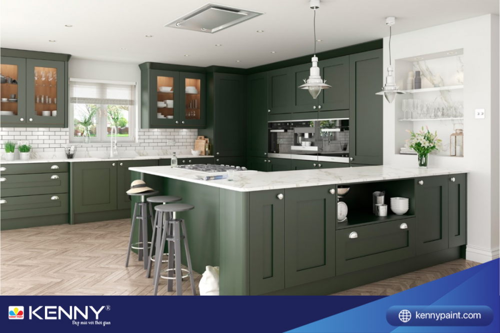 Sơn KENNY - Điểm tô ngôi nhà mơ ước tu-bep-mau-xanh-11