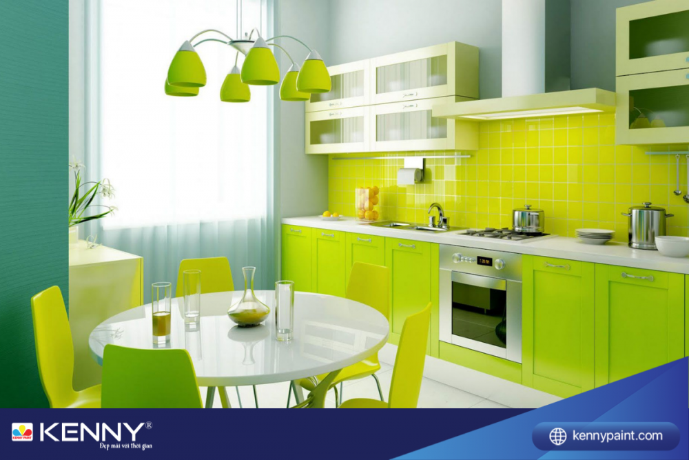 Sơn KENNY - Điểm tô ngôi nhà mơ ước tu-bep-mau-xanh-12