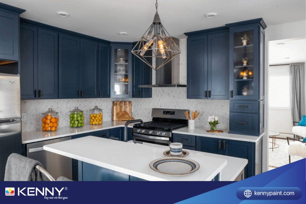 Sơn KENNY - Điểm tô ngôi nhà mơ ước tu-bep-mau-xanh-2