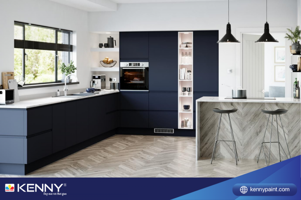 Sơn KENNY - Điểm tô ngôi nhà mơ ước tu-bep-mau-xanh-7