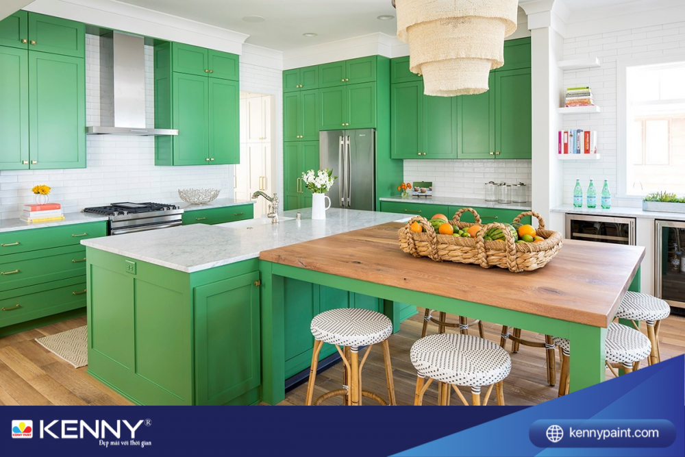 Sơn KENNY - Điểm tô ngôi nhà mơ ước tu-bep-mau-xanh-9