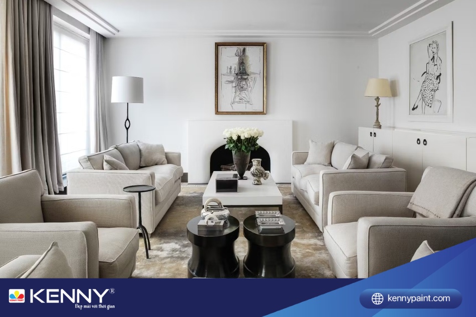 Sơn nhà màu trắng hợp với gia chủ tuổi Nhâm Tý