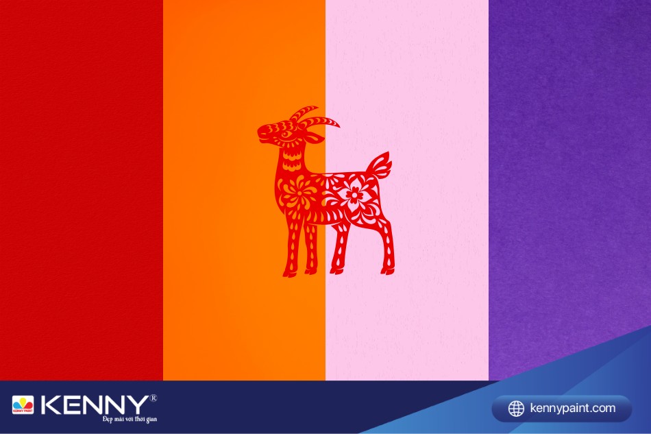 Tuổi Kỷ Mùi nên chọn các màu sơn nhà như đỏ, cam, hồng, tím