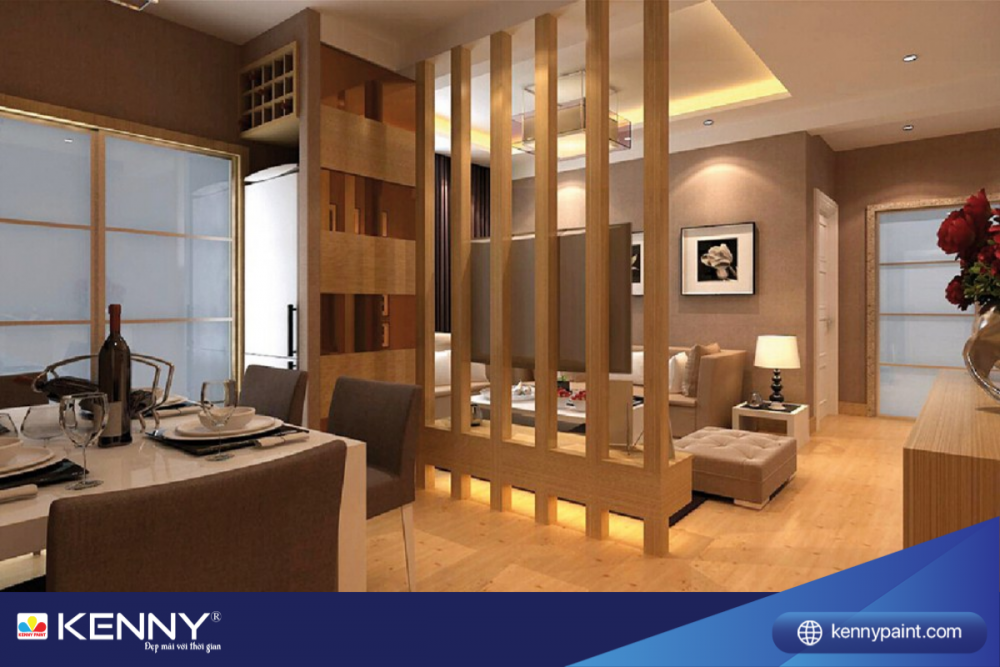 Sơn KENNY - Điểm tô ngôi nhà mơ ước vach-ngan-phong-khach-1