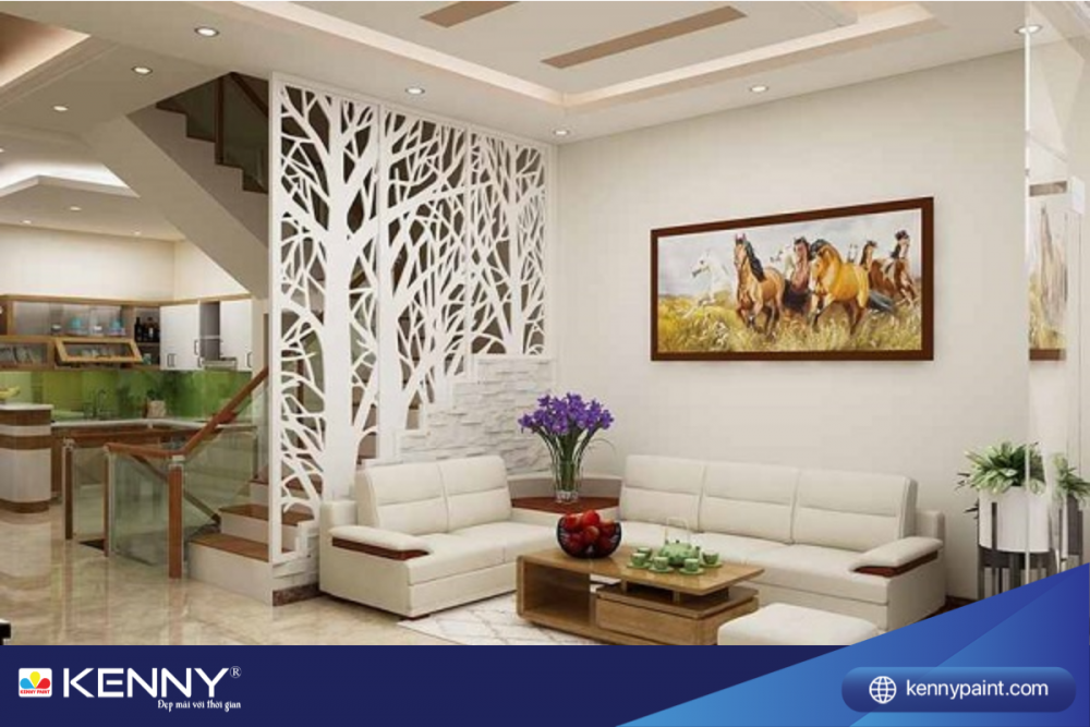 Sơn KENNY - Điểm tô ngôi nhà mơ ước vach-ngan-phong-khach-10