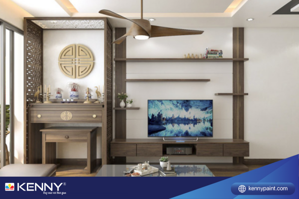 Sơn KENNY - Điểm tô ngôi nhà mơ ước vach-ngan-phong-khach-4