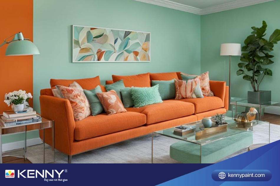 Sơn màu xanh bạc hà hỗ trợ tốt về mặt tài vận cho những người thuộc mệnh Mộc và Thủy