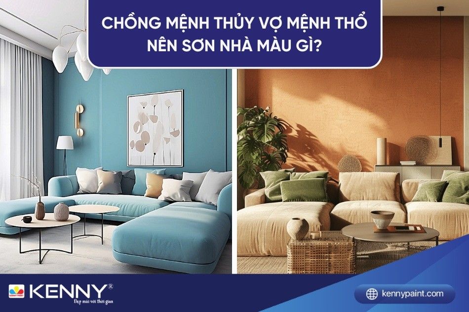 Chồng mệnh Thủy vợ mệnh Thổ nên sơn nhà màu gì hài hòa năng lượng?